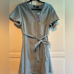 Daisy Street Button Down Baby Blue Mini Dress NWT